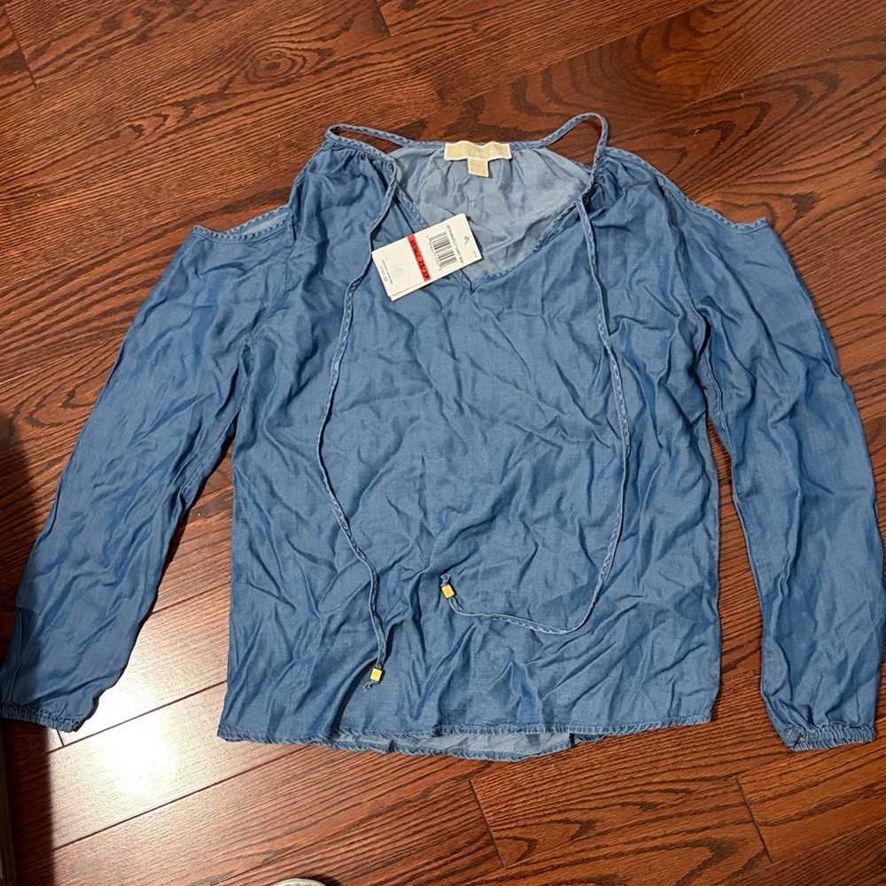 Michael Kors Light Blue Lyocell Top